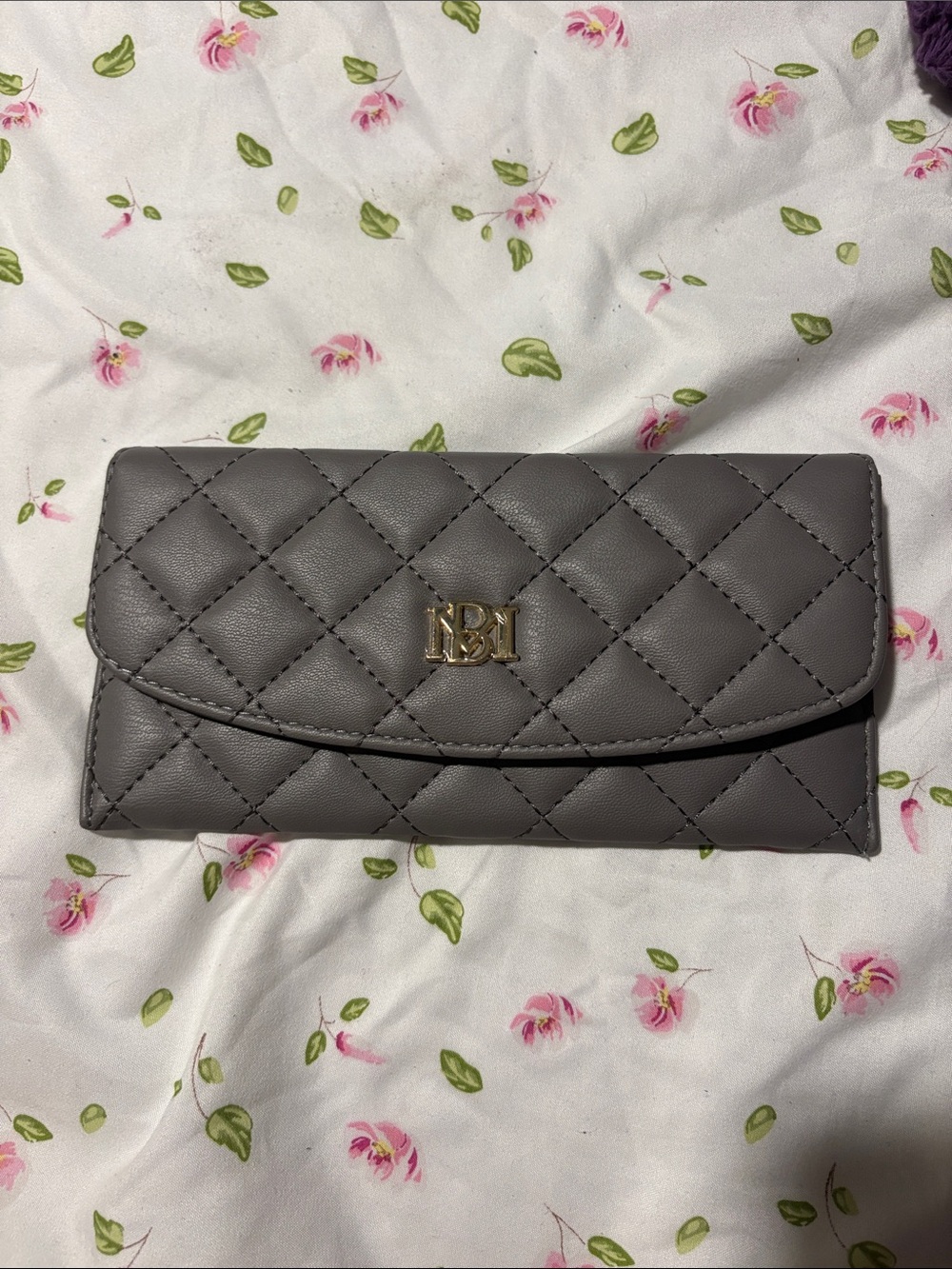 badgley mischka grey wallet